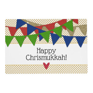 Happy Chrismukkah Christmas Hanukkah Hanukkmas Placemat