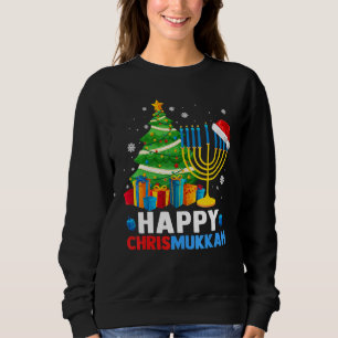 Happy Chrismukkah Christmas Tree Menorah Chanukah Sweatshirt