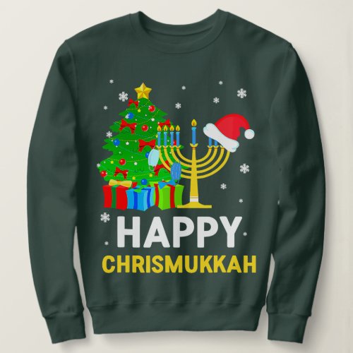 Happy Chrismukkah Funny Hanukkah And Christmas 202 Sweatshirt