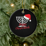 Happy Chrismukkah Funny Hanukkah and Christmas Ceramic Ornament<br><div class="desc">Santa Tee Christmas Boys Kids Youth Men. Funny Humor graphic tee costume for those who believe in Santa Claus,  love Deer,  Reindeer,  Elf,  Elves,  singing songs,  party decorations,  tree,  hat,  socks This Christmas tee with Graphic is great Christmas gift</div>