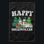 Happy Chrismukkah Funny Hanukkah Christmas Gift Garden Flag<br><div class="desc">Funny, christmas, xmas, hanukkah, gift, birthday, jewish, jesus, santa, </div>