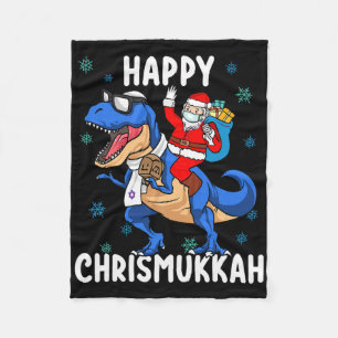 Happy Chrismukkah Funny Hanukkah Christmas Jewi Sh Fleece Blanket