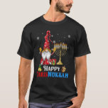 Happy Chrismukkah Gnome Christmas Hanukkah T-Shirt<br><div class="desc">Funny Gnomes Hanukkah Design,  with adorable three garden Gnomie,  Christmas lights,  carrying menorah and dreidel on a Festive Jewish Holiday Lights Ornament Decor,  Great Hanukkah Chanukah Holiday Gift.</div>