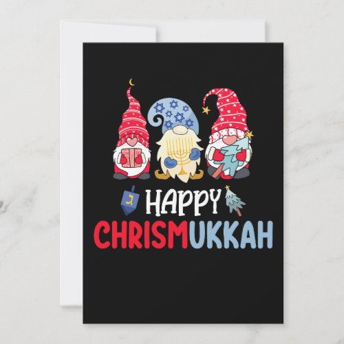 Happy Chrismukkah Gnomes Hanukkah Merry Christmas  Invitation