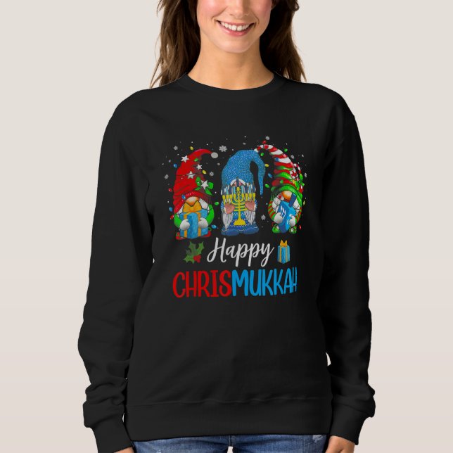 Happy Chrismukkah Gnomes Merry Christmas and Happy Sweatshirt (Front)