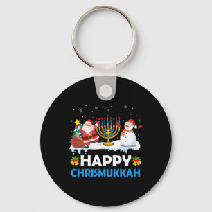 Happy Chrismukkah Hanukkah Fun Merry Christmas Jew Keychain