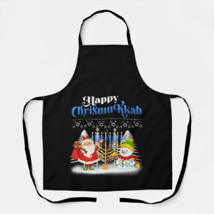 Happy Chrismukkah Jewish Christmas Hanukkah Apron