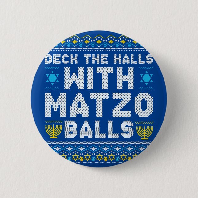 Happy Chrismukkah Jewish Christmas Hanukkah Button (Front)