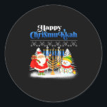 Happy Chrismukkah Jewish Christmas Hanukkah  Classic Round Sticker<br><div class="desc">Happy Chrismukkah Jewish Christmas Hanukkah</div>