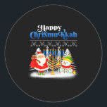 Happy Chrismukkah Jewish Christmas Hanukkah  Classic Round Sticker<br><div class="desc">Happy Chrismukkah Jewish Christmas Hanukkah</div>