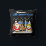 Happy Chrismukkah Jewish Christmas Hanukkah Throw Pillow<br><div class="desc">Santa Christmas Boys Kids Youth Men. Funny Humor graphic tee costume for those who believe in Santa Claus,  love Deer,  Reindeer,  Elf,  Elves,  singing songs,  party decorations,  tree,  hat,  socks This Christmas tee with Graphic is great Christmas gift</div>