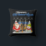 Happy Chrismukkah Jewish Christmas Hanukkah Throw Pillow<br><div class="desc">Santa Christmas Boys Kids Youth Men. Funny Humor graphic tee costume for those who believe in Santa Claus,  love Deer,  Reindeer,  Elf,  Elves,  singing songs,  party decorations,  tree,  hat,  socks This Christmas tee with Graphic is great Christmas gift</div>