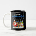 Happy Chrismukkah Jewish Christmas Hanukkah Two-Tone Coffee Mug<br><div class="desc">Santa Christmas Boys Kids Youth Men. Funny Humor graphic tee costume for those who believe in Santa Claus,  love Deer,  Reindeer,  Elf,  Elves,  singing songs,  party decorations,  tree,  hat,  socks This Christmas tee with Graphic is great Christmas gift</div>