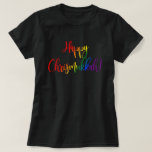 Happy Chrismukkah LGBT Rainbow Flag Typography T-Shirt<br><div class="desc">Happy Chrismukkah LGBT Rainbow Flag Typography Colorful Rainbow Text,  referring to the merging of the holidays of Christianity's Christmas and Judaism's Hanukkah. Funny Saying Shirt</div>