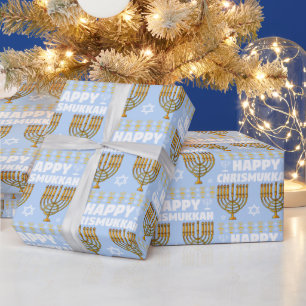 Happy Chrismukkah Menorah Wrapping Paper