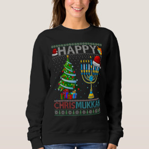 Happy Chrismukkah Santa Hat Christmas Hanukkah Paj Sweatshirt
