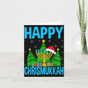 Happy Chrismukkah Santa Hat Christmas Hanukkah Sle Card