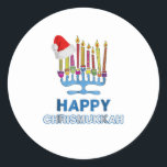 Happy ChrisMukkah Shirt Hanukkah Tee Chanuka Classic Round Sticker<br><div class="desc">Happy ChrisMukkah Shirt Hanukkah Tee Chanuka</div>