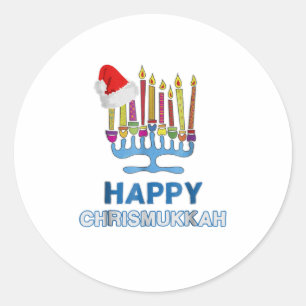 Happy ChrisMukkah Shirt Hanukkah Tee Chanuka Classic Round Sticker