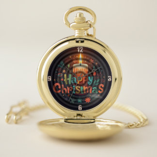 Happy Christamas Pocket Watch