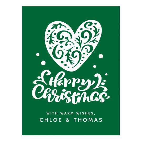 Happy Christmas | Add Your Names Postcard | Zazzle.com