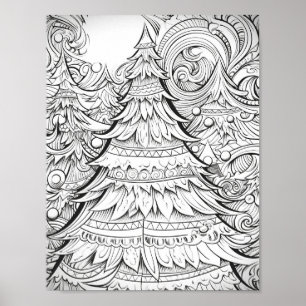 Happy Christmas Adult Coloring Poster