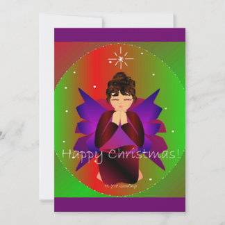 Happy Christmas Angel Baby Girl Praying Invitation