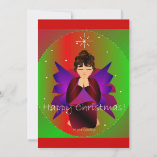 Happy Christmas Angel Baby Girl Praying Invitation