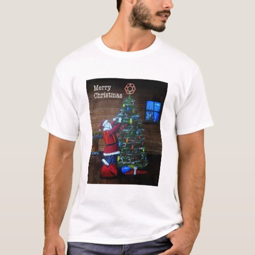 Happy Christmas Arborist Tree Surgeon Rigging Tree T_Shirt
