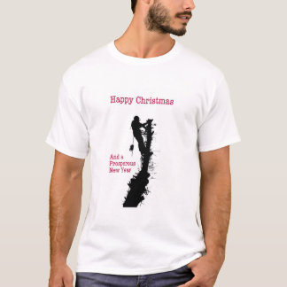 Happy Christmas arborist tree surgeons chainsaw T-Shirt