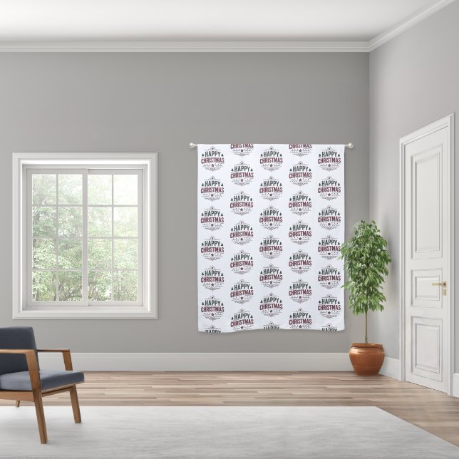 Happy Christmas Baby Girls Nursery Room Home Decor Blackout Curtains (Wide)