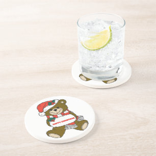 Happy Christmas Bear Coaster