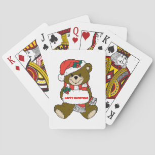 Happy Christmas Bear Poker Cards