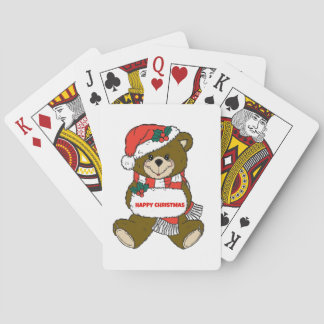 Happy Christmas Bear Poker Cards