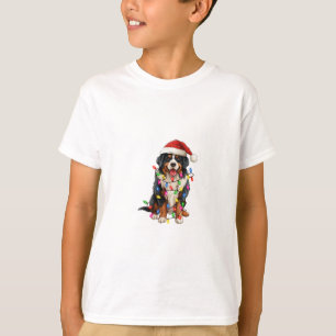 Happy Christmas Bernese Mountain Dog Santa Hat T-Shirt