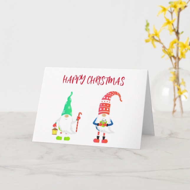 HAPPY CHRISTMAS/BEST NEW YEAR YET GNOMES CARD (Yellow Flower)