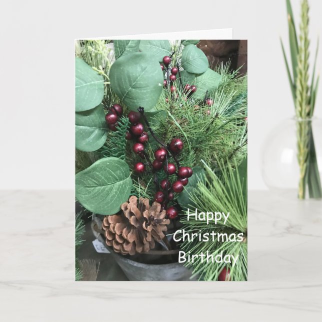 **HAPPY CHRISTMAS BIRTHDAY** BIRTHDAY CARD (Front)