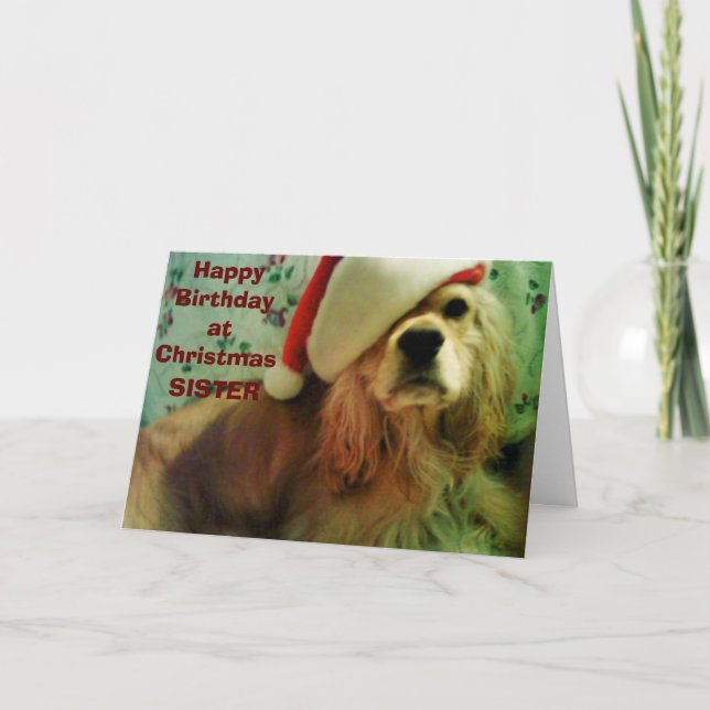 HAPPY "CHRISTMAS BIRTHDAY" TO MY SISTER HOLIDAY CARD (Front)