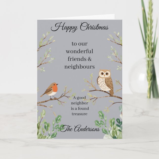 Happy Christmas Card Neighbors and Friends (Front)