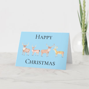 Happy Christmas Card with Deer on them 