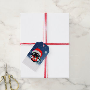 Happy Christmas Cat Santa Unique Gift Tags