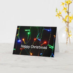 "Happy Christmas" colorful lights Card