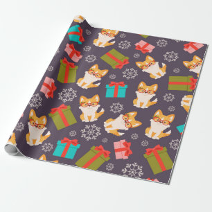 Happy Christmas Corgi Pooches Presents Wrapping Paper