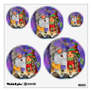 Happy Christmas Couple Gnomes Wall Decal