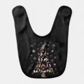 MERRY Modern Text Christmas Holiday Fun Baby Bib | Zazzle