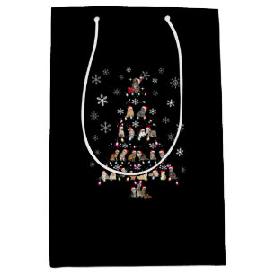 Happy Christmas Cute Cat Christmas Tree Medium Gift Bag