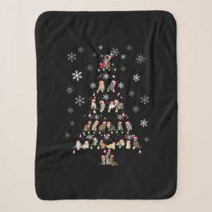Happy Christmas Cute Cat Christmas Tree Sherpa Blanket