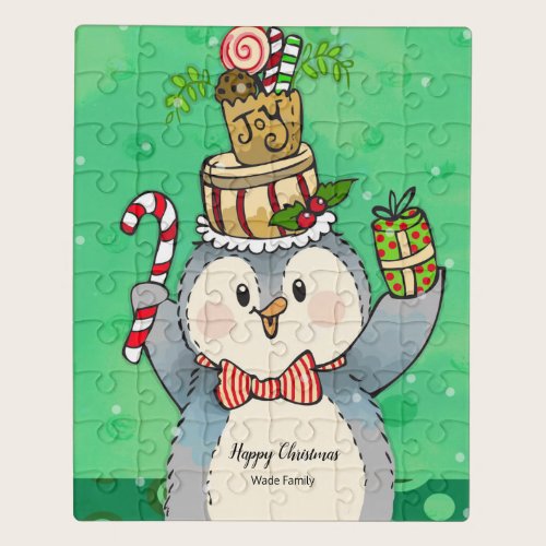 Happy Christmas Cute Penguin Jigsaw Puzzle Happy Christmas Cute Penguin Jigsaw Puzzle