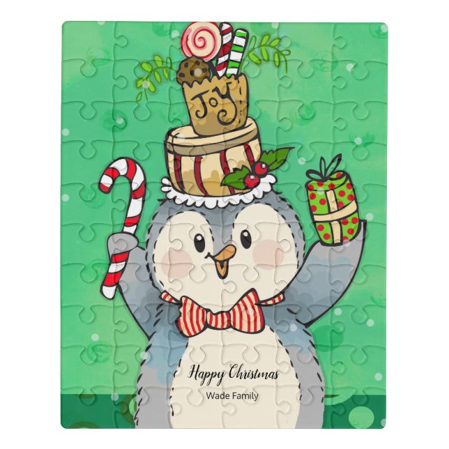 Happy Christmas Cute Penguin Jigsaw Puzzle (Puzzle Vertical)