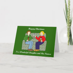 Happy Christmas Daughter and Her Fiancee Card
